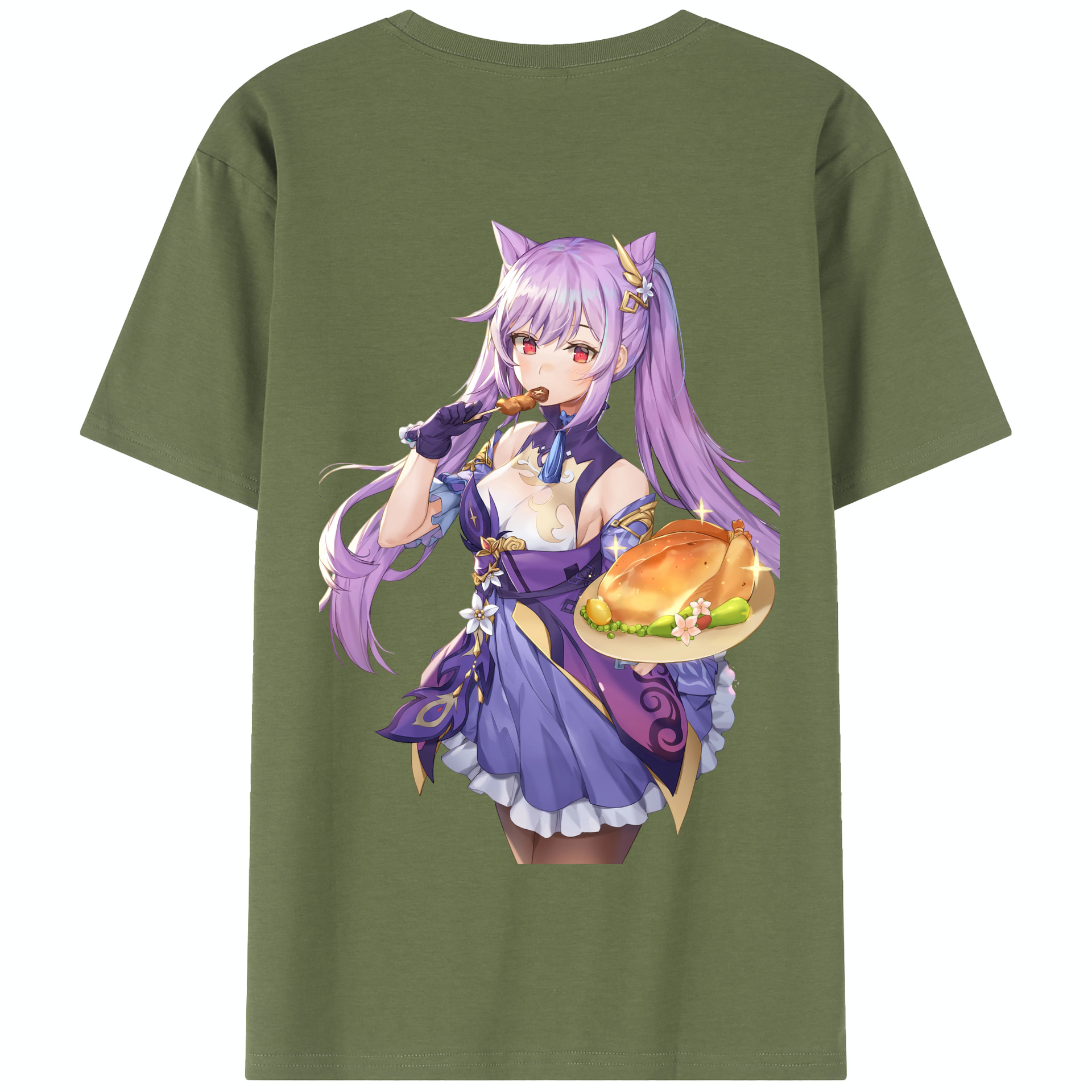 げんし神 刻晴 こくせい genshin Kokusei 綿100％半袖Tシャツ（背面プリント）